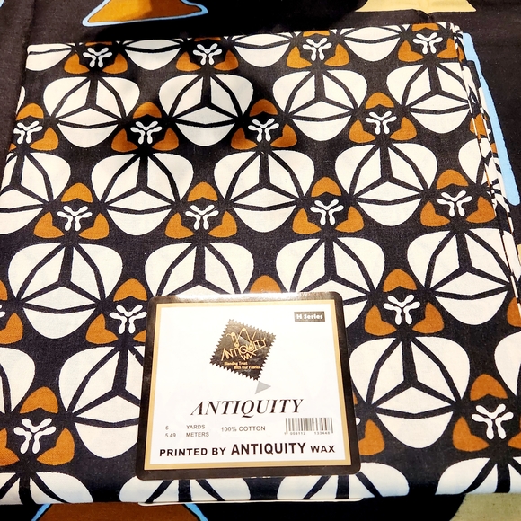 Antiquity Wax 6 Yards of African GEOMETRIC Print Fabric - Picture 1 of 5